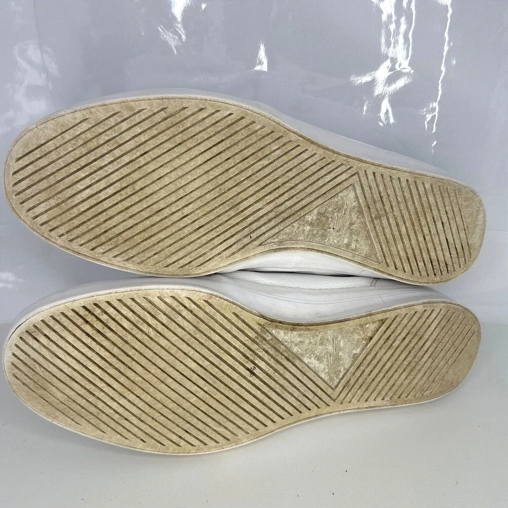 Lacoste Quiet Luxury Ampthill Chunky Mid Top Sneakers Size 10.5 White Leather